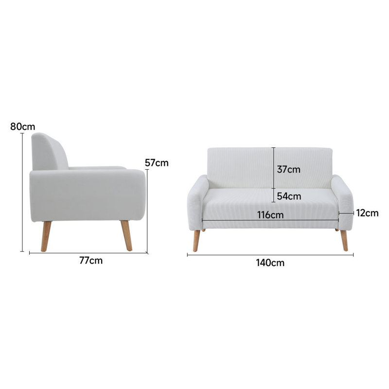 Embla 2 Seater Corduroy Loveseat