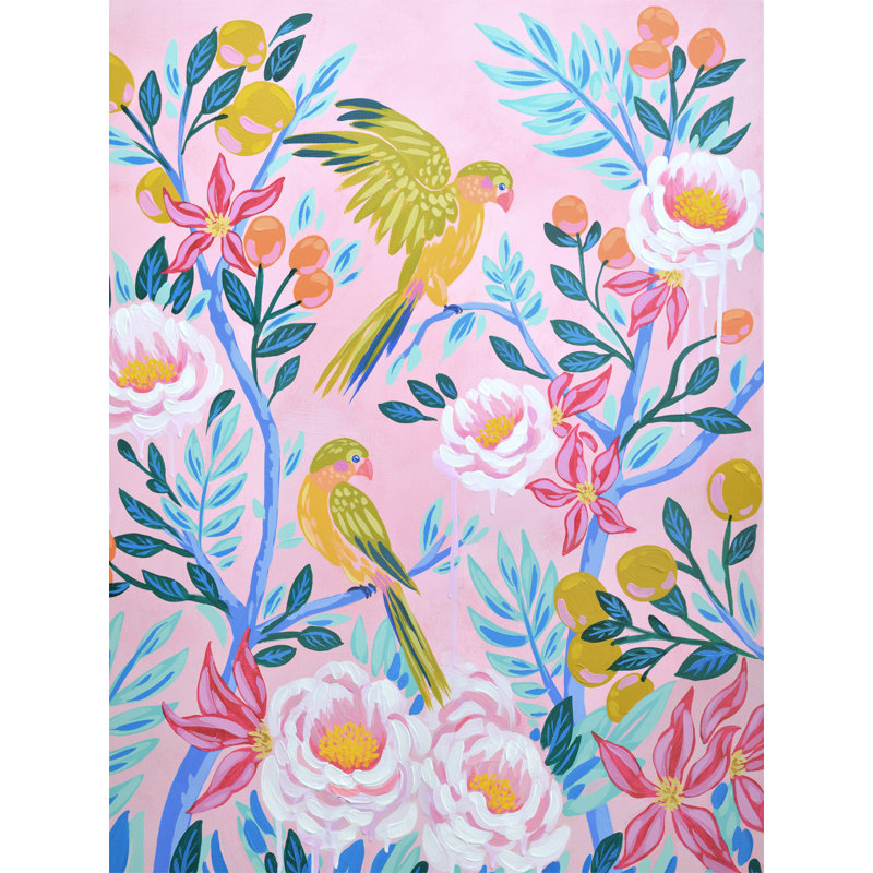 «Woven Together 1» par Julie Marriott - Peinture, H 16 po x l 12 po