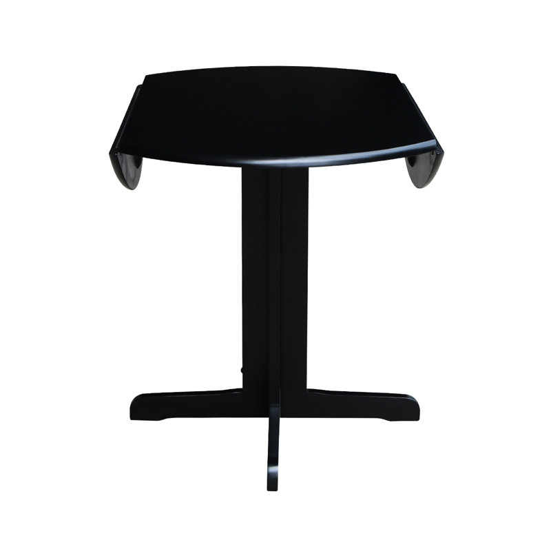 Solid Wood Top Dining Table, Black