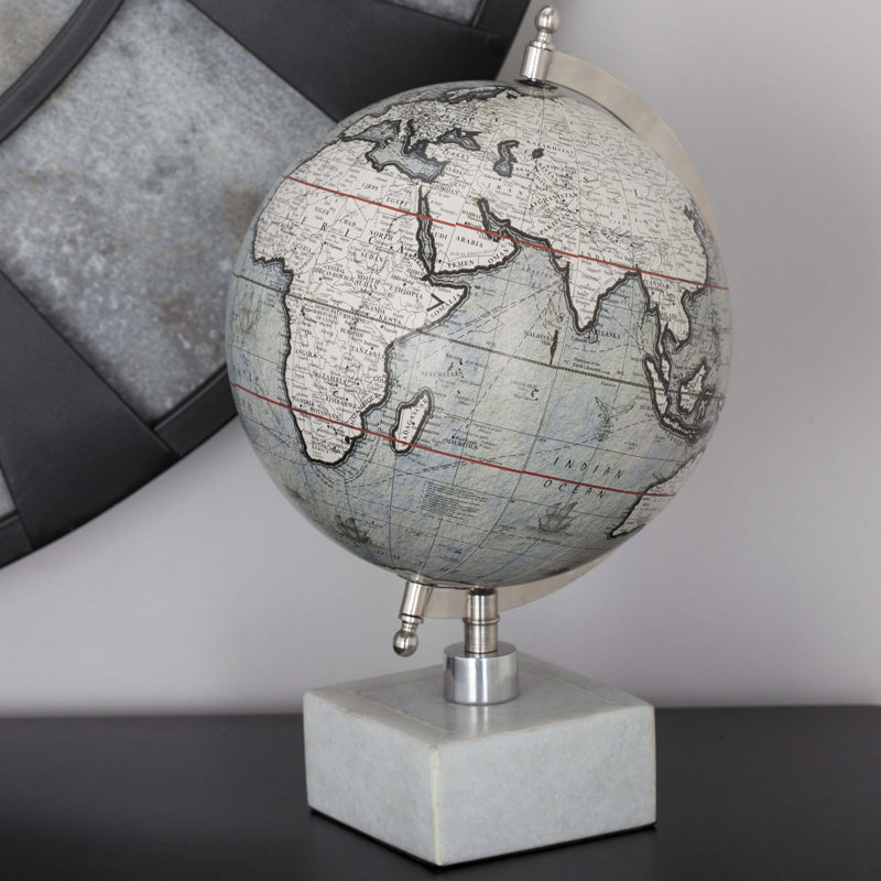 Marble Educational/Geographic Earth Globe, Green, 13.55" H x 8" W x 9" D