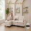 Repose-pieds rectangulaire pour salon en chenille beige-130176512