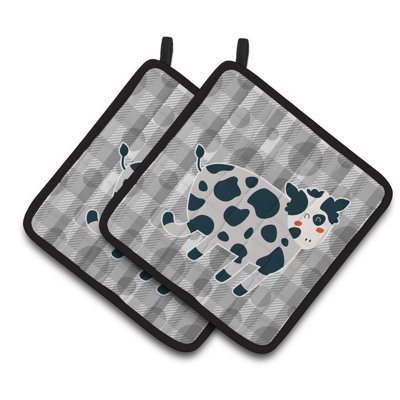 Caroline's Treasures Cow Face Pot Holders - Set Of 2