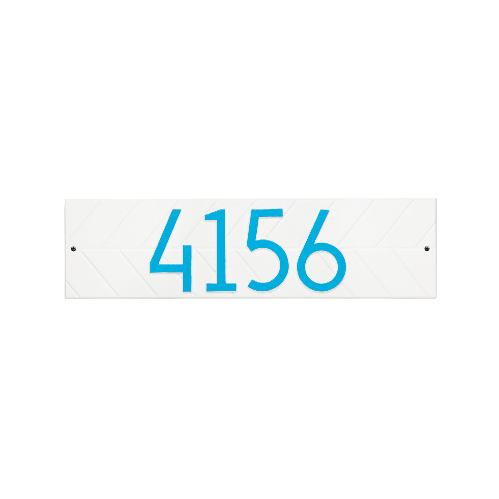 Mid-century Modern Herringbone Wall Plaque, White/Aruba Blue, Yes