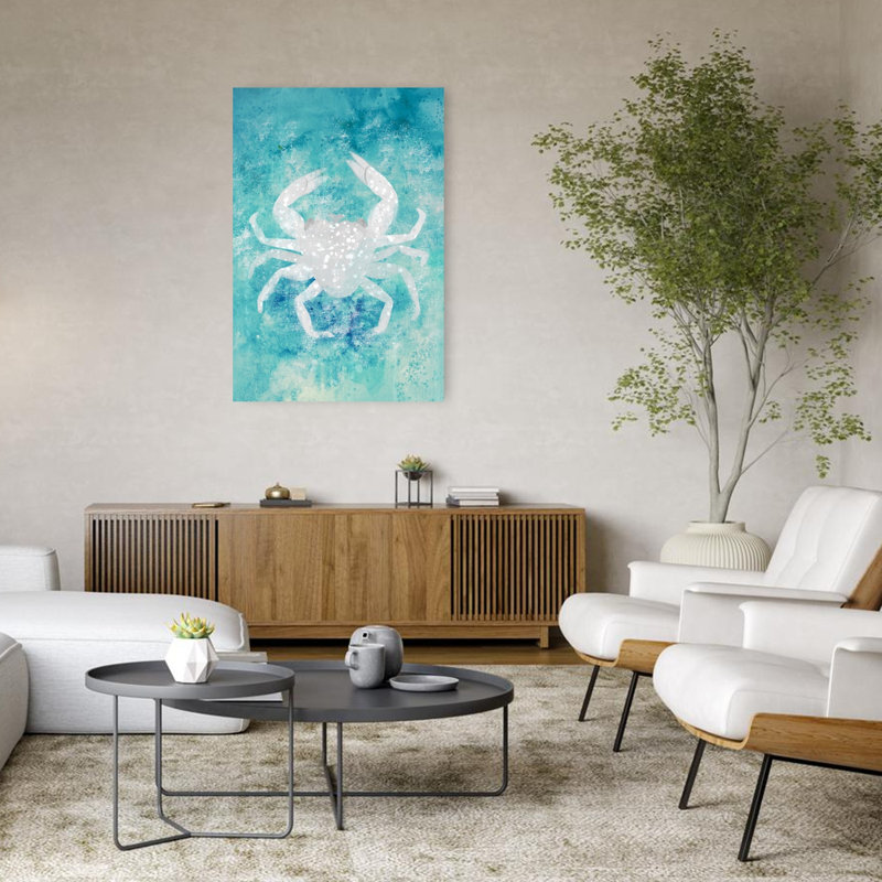 «Crabe bleu éthéré», impression d'art mural abstrait crabe éthéré nature océan, H 48 po x l 32 po