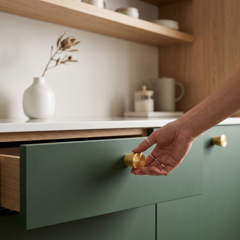 Gold Single-Hole Tapered Cabinet Pull