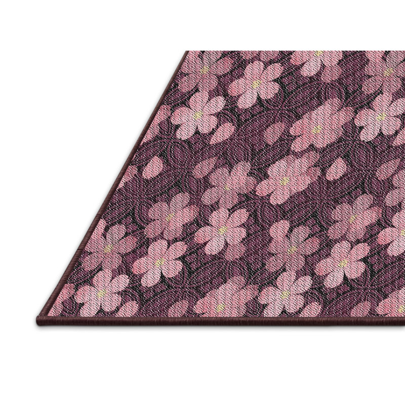 Tapis décoratif à motif floral Hylan, Rectangle 6 pi x 9 pi