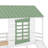 Twin Over Twin Size House Bunk Bed With Convertible Slide And Trundle