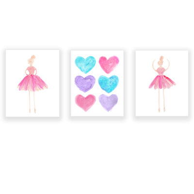 Little Girls Ballet Artwork, Paper Prints