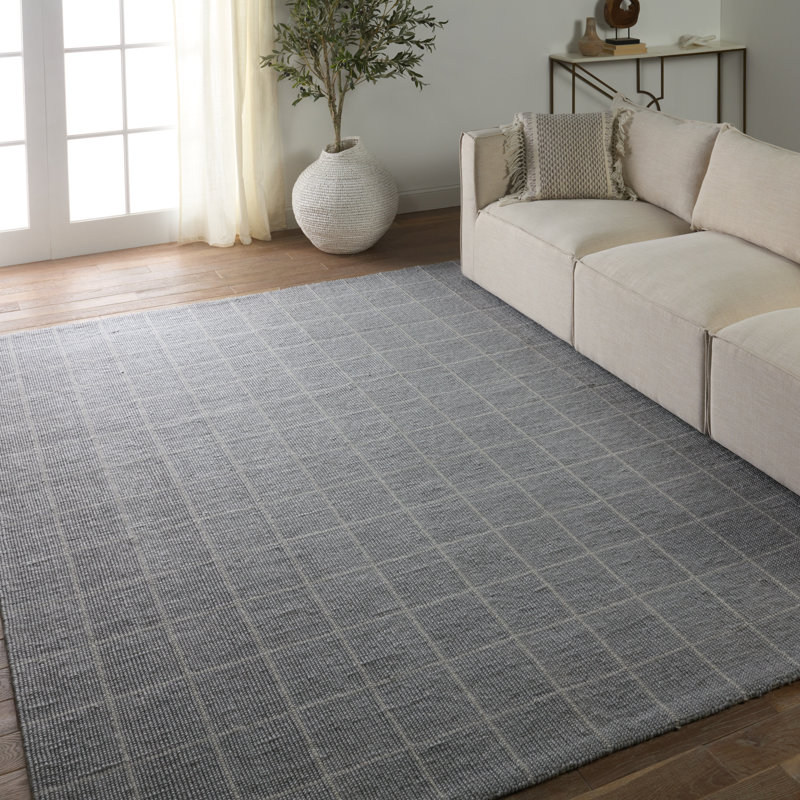 Oxford Striped Area Rug in Silver/Gray, Rectangle 10' x 14'