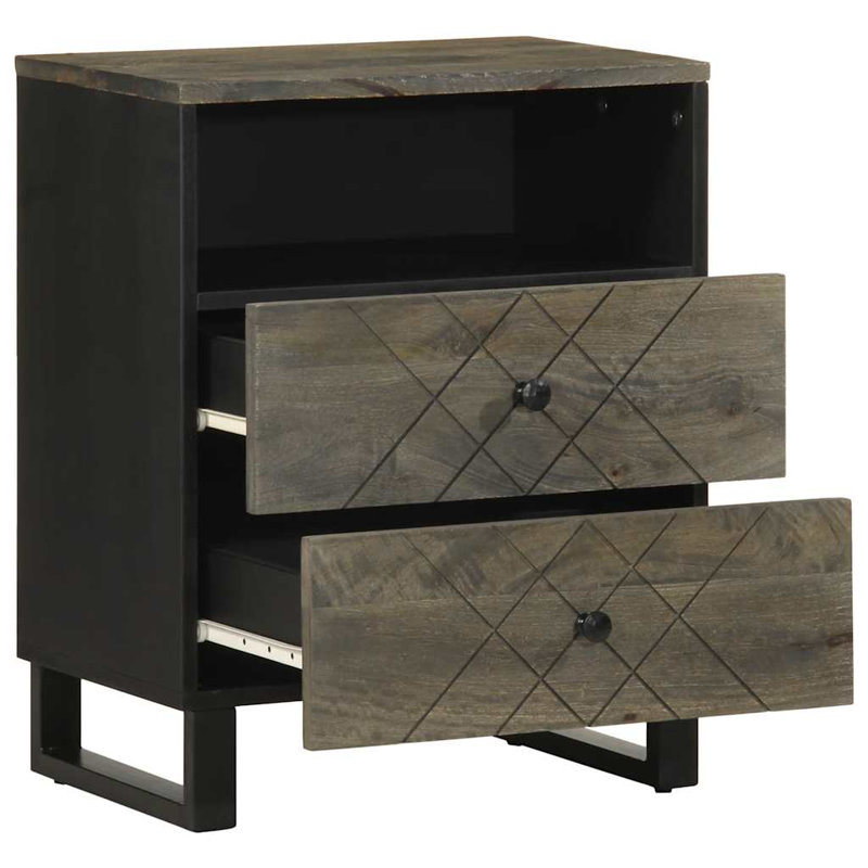 Alnisha 50cm W Metal Bedside Table