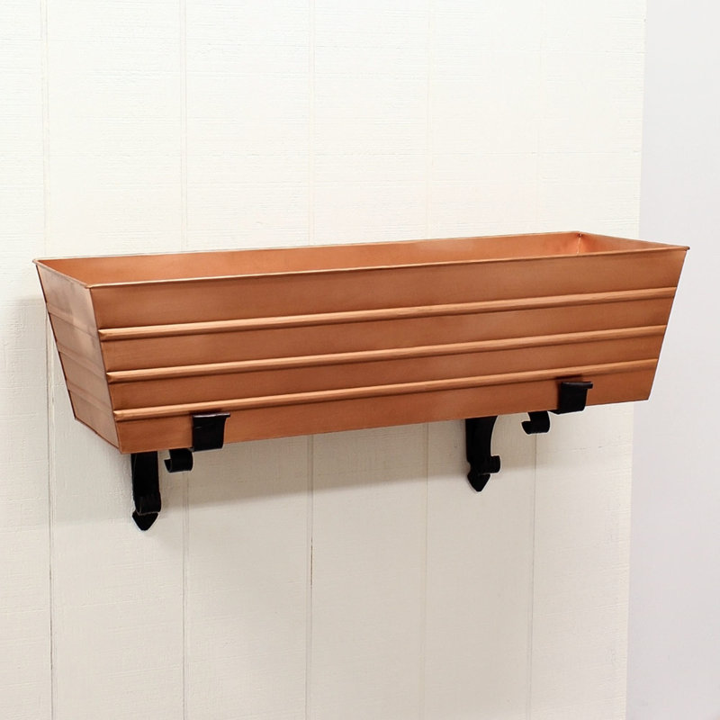 Cohen Metal Window Box Planter, Large, Orange