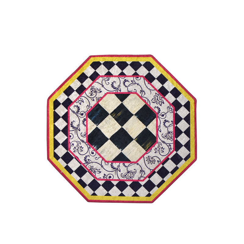 Octagon Batty Shag Area Rug, Octagon 100cm