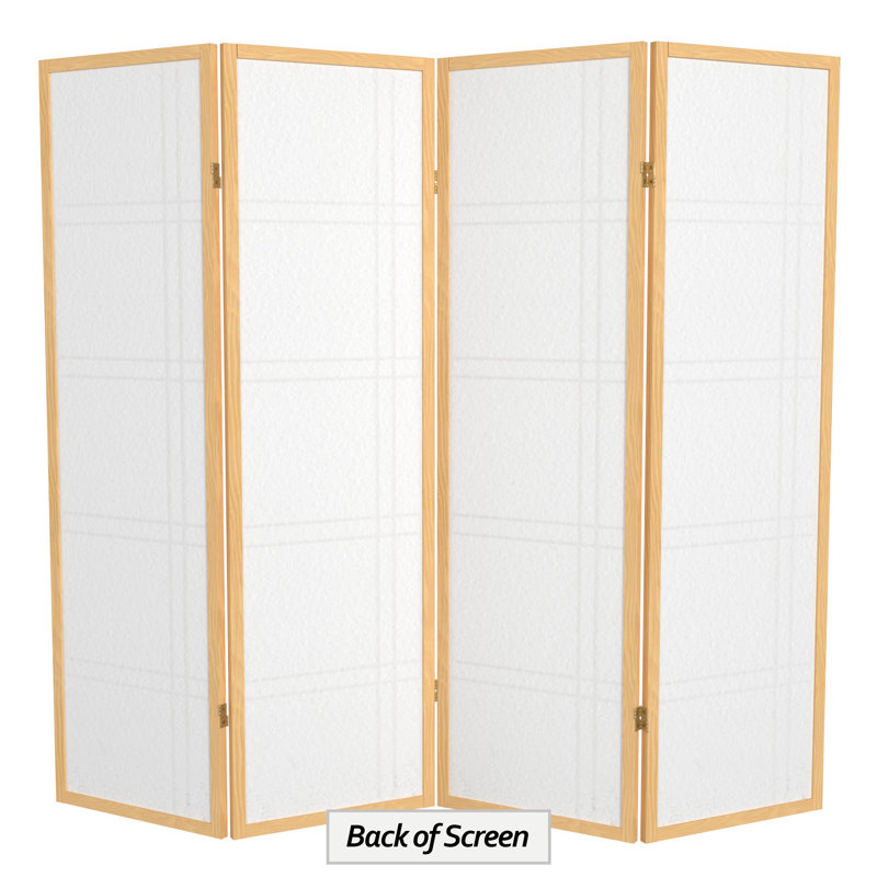 70.5" Tall Double Cross Shoji Panel Room Divider, Natural, 5 ft, 4