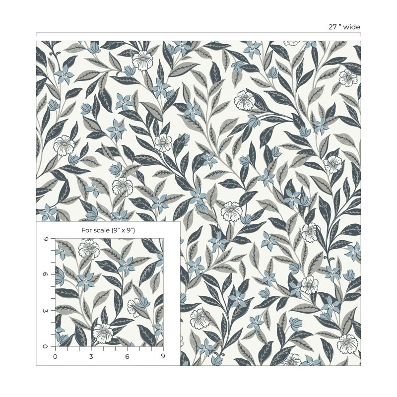 Rouleau de fleurs Addilee, Gris / bleu