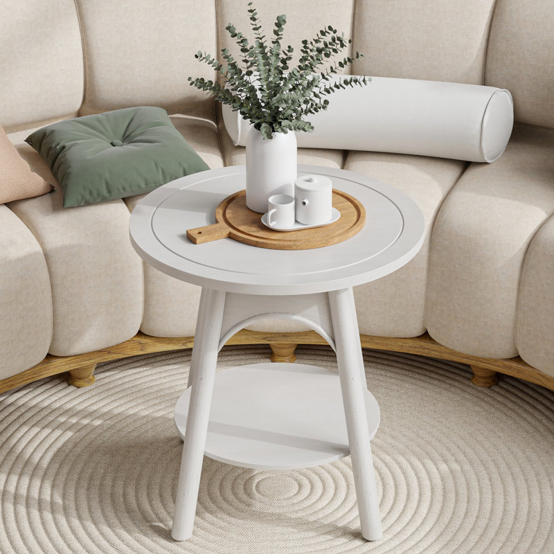 Table de bout ronde moderne avec tablette