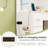 Vanity Desk with Mirror and Lights Storage Stool Power Outlets 3 Lighting Colors
