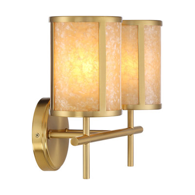 Keyoshia 2-Light Bathroom Vanity Light in Warm Brass