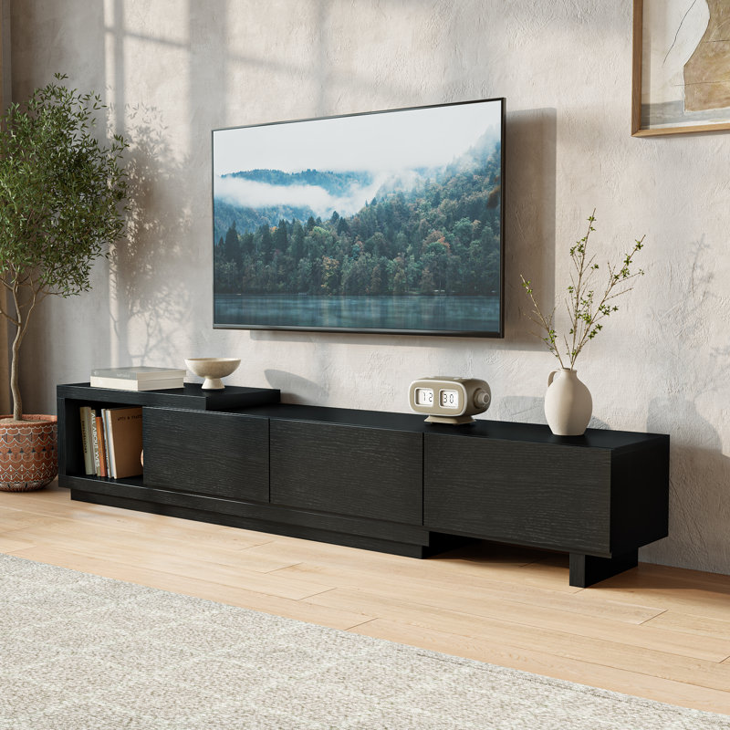 Modern 78.74"-103" Extendable TV Stand With Storage Drawers, Black