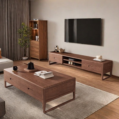 Simple coffee table TV cabinet combination