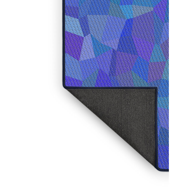 Tapis à motif abstrait bleu et rose, Rectangle 8 pi x 12 pi