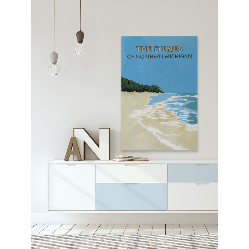 «The Dunes of Northern Michigan» par Eyre Tarney - reproduction d'art sur toile tendue, H 24 po x l 16 po x P 1,5 po