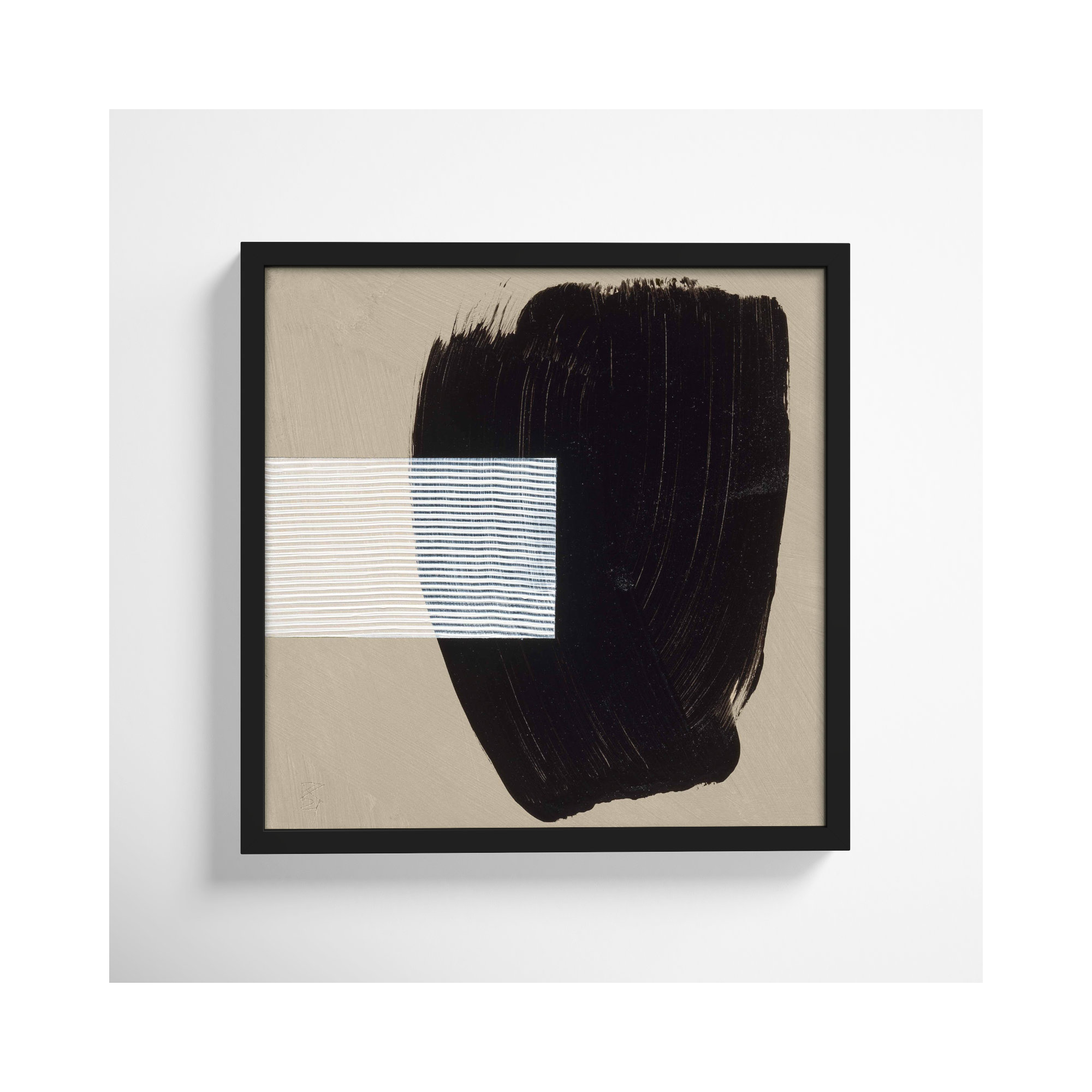 Storm by Robert Kamnatnik, 16" H x 16" W x 1.25" D, Black Framed Paper