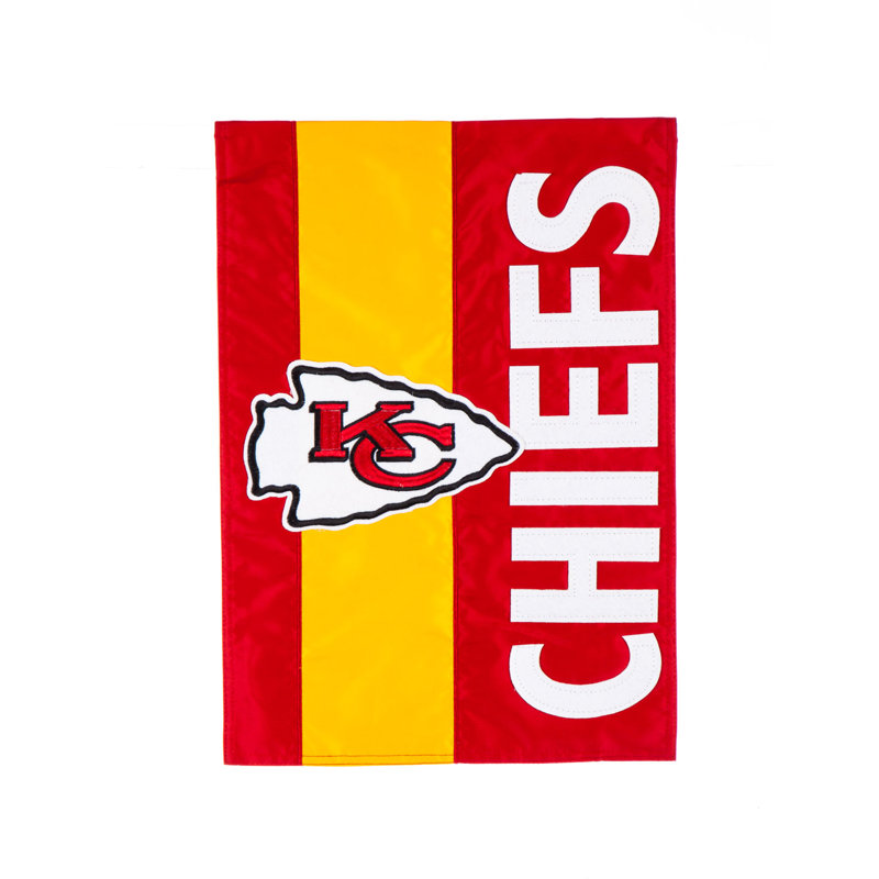 Drapeau maison en polyester 2 côtés nfl, Chiefs de Kansas City, H 18 po x l 12,5 po