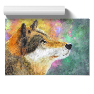 Abstract Wolf Painting - Frameless Print