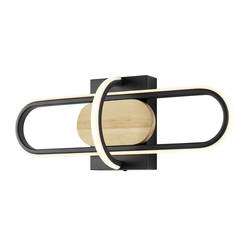 Lampe murale noire et bois