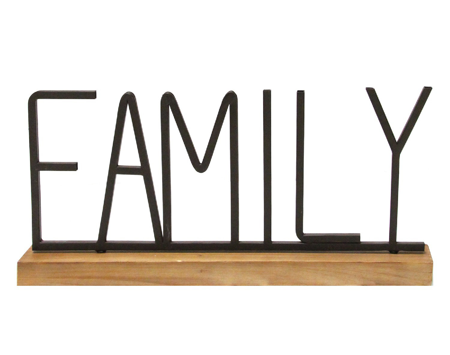 Gracie Oaks Hern Metal and Wood Family Table Top Letter Block & Reviews