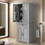 Armoire de rangement multifonctionnelle pour salle de bain Terrazzo - Tablettes réglables, grand espace, installation facile-775922897