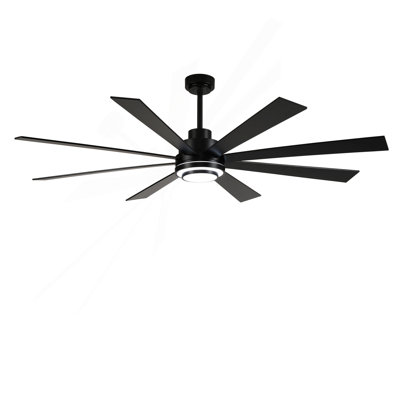 Ventilateur de plafond réversible à 8 pales en contreplaqué 8 pièces avec ensemble d'éclairage à DEL 3 couleurs à intensité variable, DC 6 vitesses, ventilateur de plafond à télécommande pour le salon, la chambre à coucher, le bureau, l'intérieur.