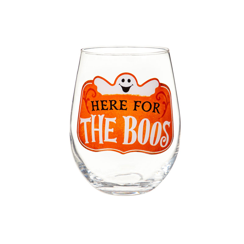 Verre sans pied 17 oz avec boîte-cadeau, Here For The Boos