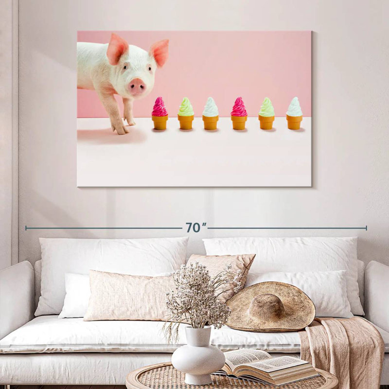 Brampt Pig And Sundaes, 20" H x 30" W