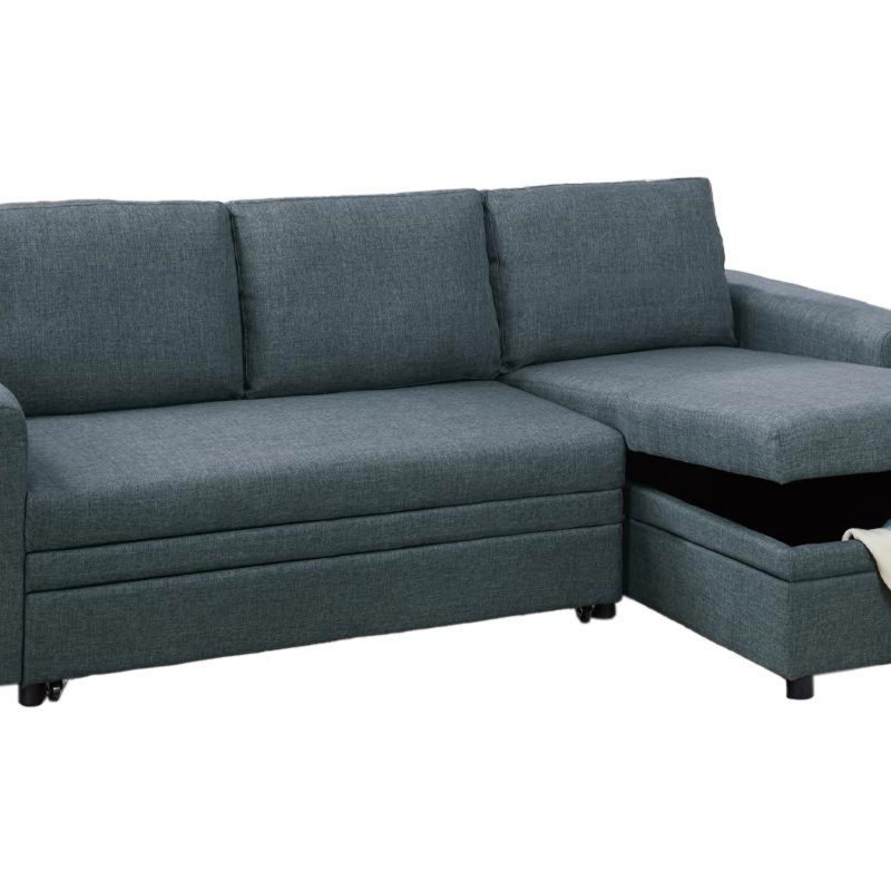 Canapé-lit modulaire réversible avec rangement pour canapé Living Room Furniture, Polyfibre bleu / gris