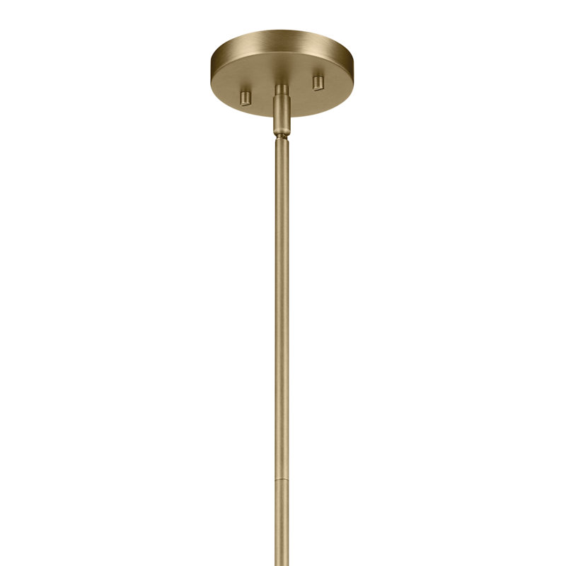 11.75" 1-Light Cone Pendant, Natural Brass