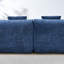 Canapé incurvé en chenille avec mousse haute densité et sans assemblage, idéal pour les espaces de vie compacts (bleu)-2141740825
