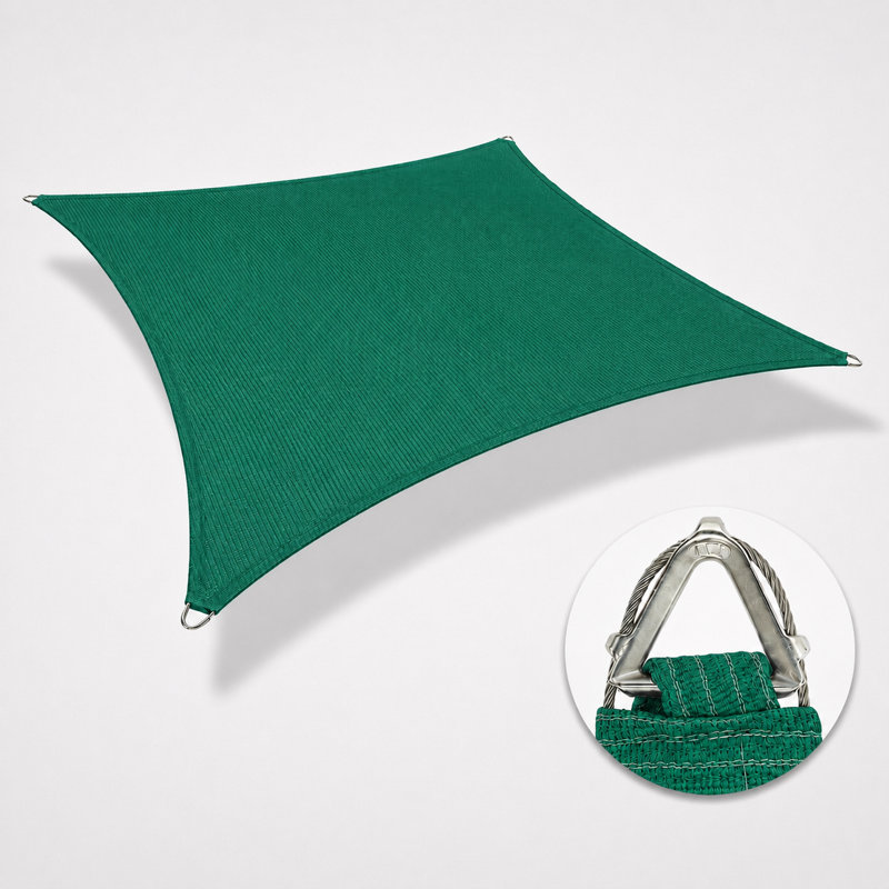 Voile d'ombrage carré Amgo Pro Ring, 24 pi x 24 pi , Vert