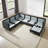 7-seater U-shaped combination upholstered sofa-184697772