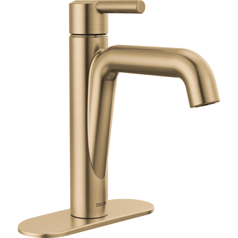 Robinet pour salle de bain à un trou avec ensemble de bonde Nicoli, Bronze champagne