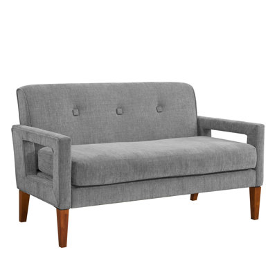 Chenille grise rembourrée pour appartement, avec 300 lb par siège, rembourrage en mousse et coussins réversibles avec structure en bois massif, rembourrage, siège principal