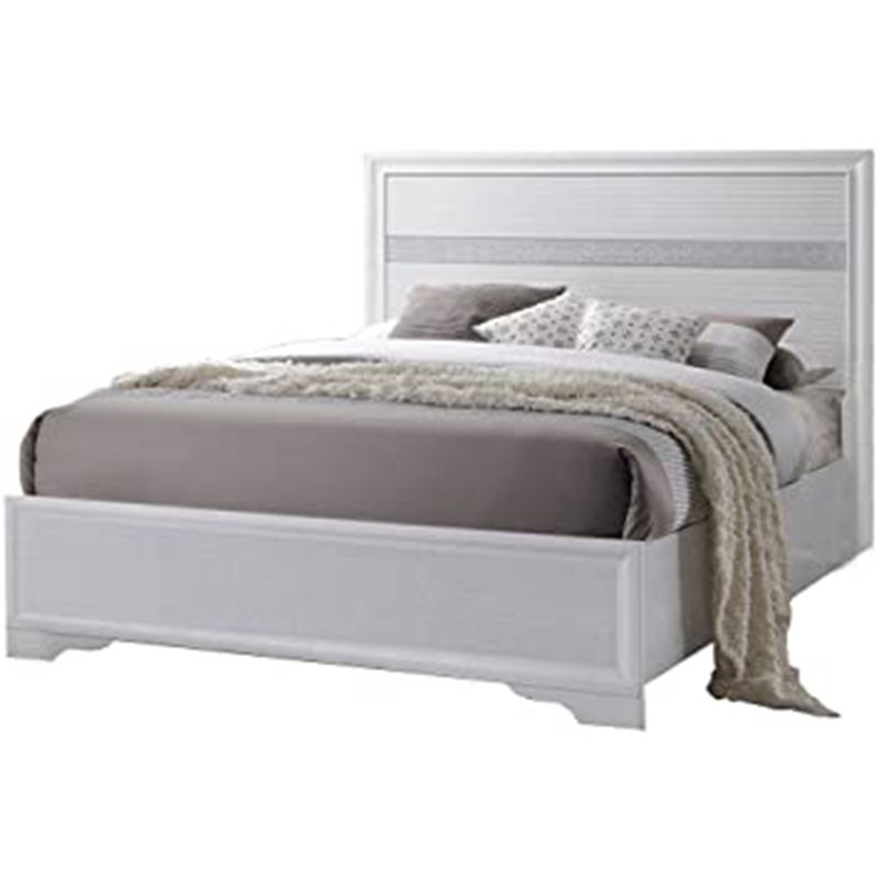 Luftar Bed, Platform Bed, Bed Frame, Full, White