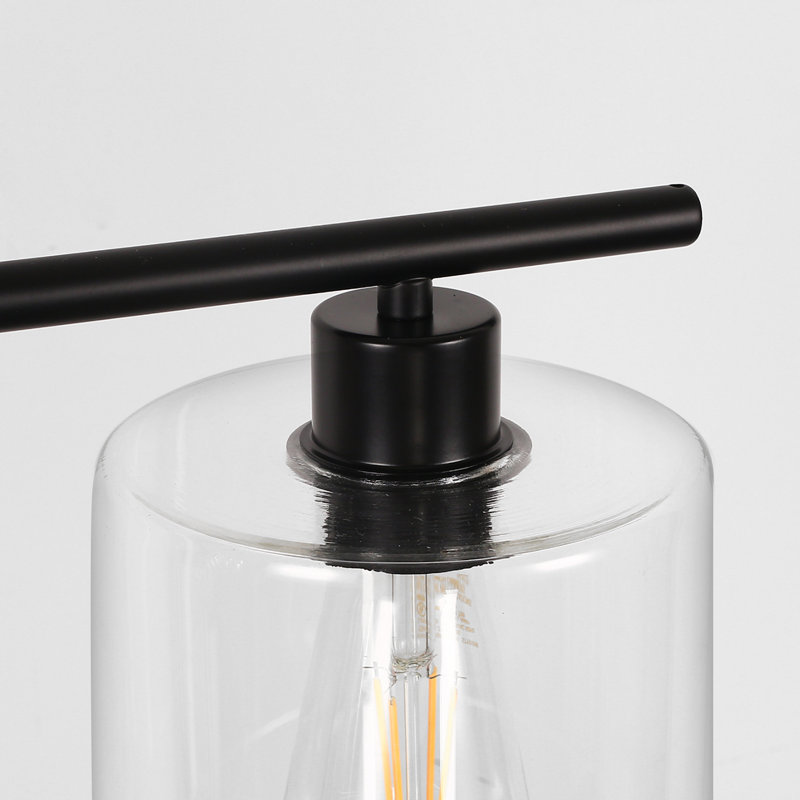 Luminaire suspendu linéaire en verre à intensité variable pour îlot de cuisine à 5 lumières de 5,9 po (l) à hauteur réglable