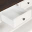 Console en bois de pin massif 48 po, table d'appoint moderne avec 3 tiroirs de rangement et 2 tablettes. Facile à assembler (blanc antique + plateau brun) (ancien SKU: W120246668)-459275153-459275155