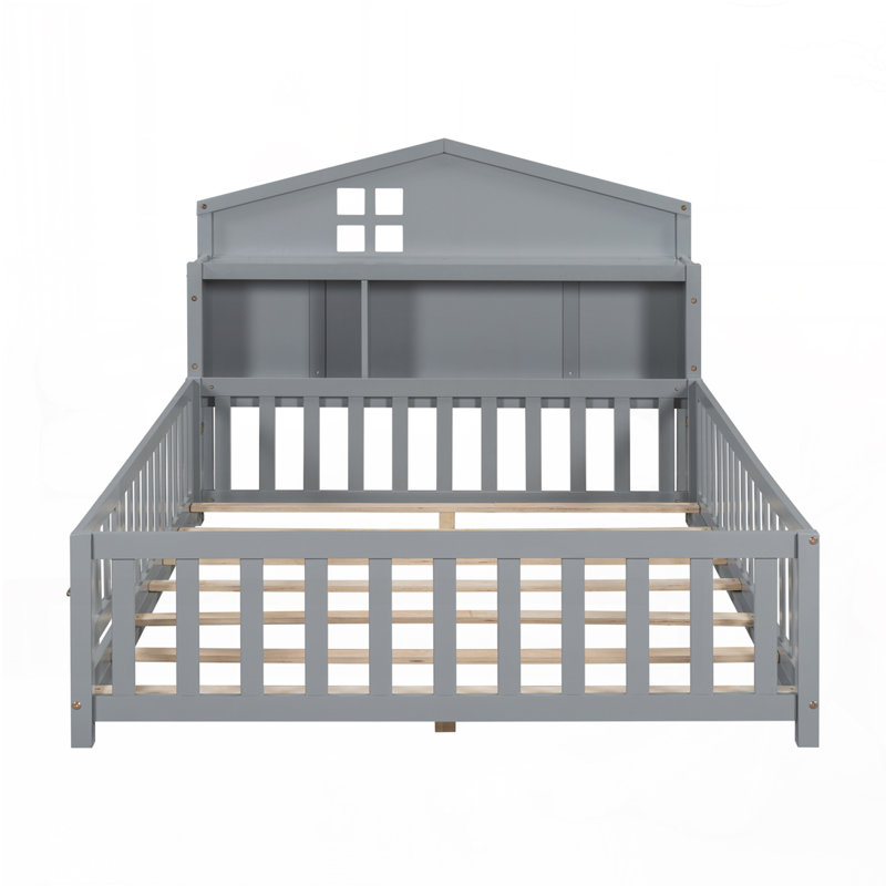 Alain Platform Storage Bed, Gray