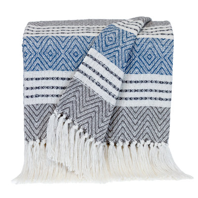 Parkland Collection Transitional Stripes Charcoal Rectangle 50" x 60" Throw
