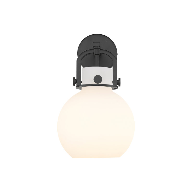 Applique murale 1 lumière 8 po Skippack, Noir mat, Blanc mat