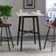 Table de salle à manger à hauteur de bar moderne 42 po, pieds en bois d'hévéa et plateau en stratifié, finition grise-845041310
