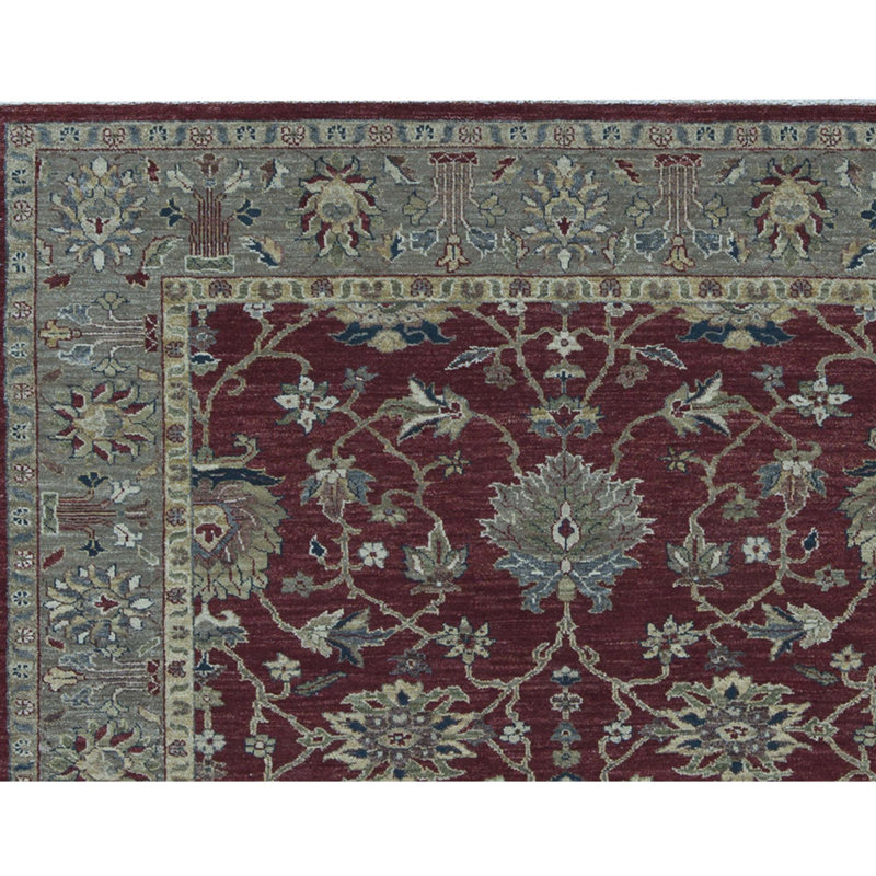 Ziegler Wool Oriental Area Rug in Wine/Beige