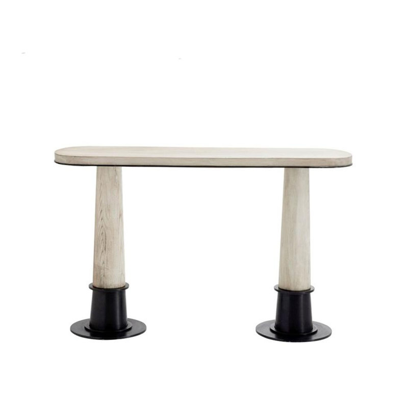 Table d'entrée en bois massif de style rétro, 31.5" H x 39.4" W x 15.7" D